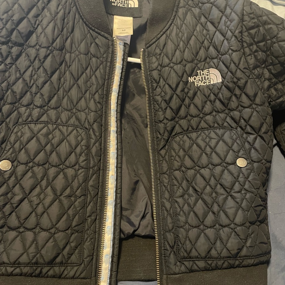 The North Face Black Bomber Jacket with Quilted Design